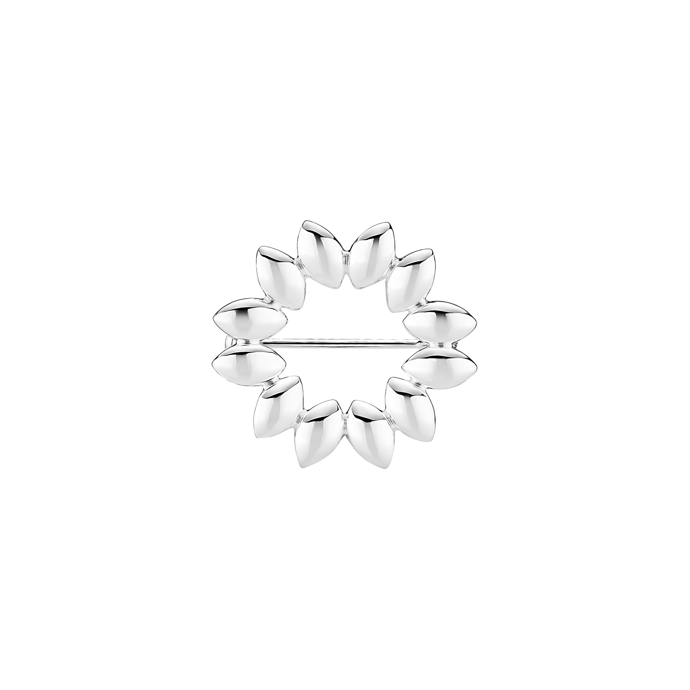 Sølv broche 27 mm. m/blade
