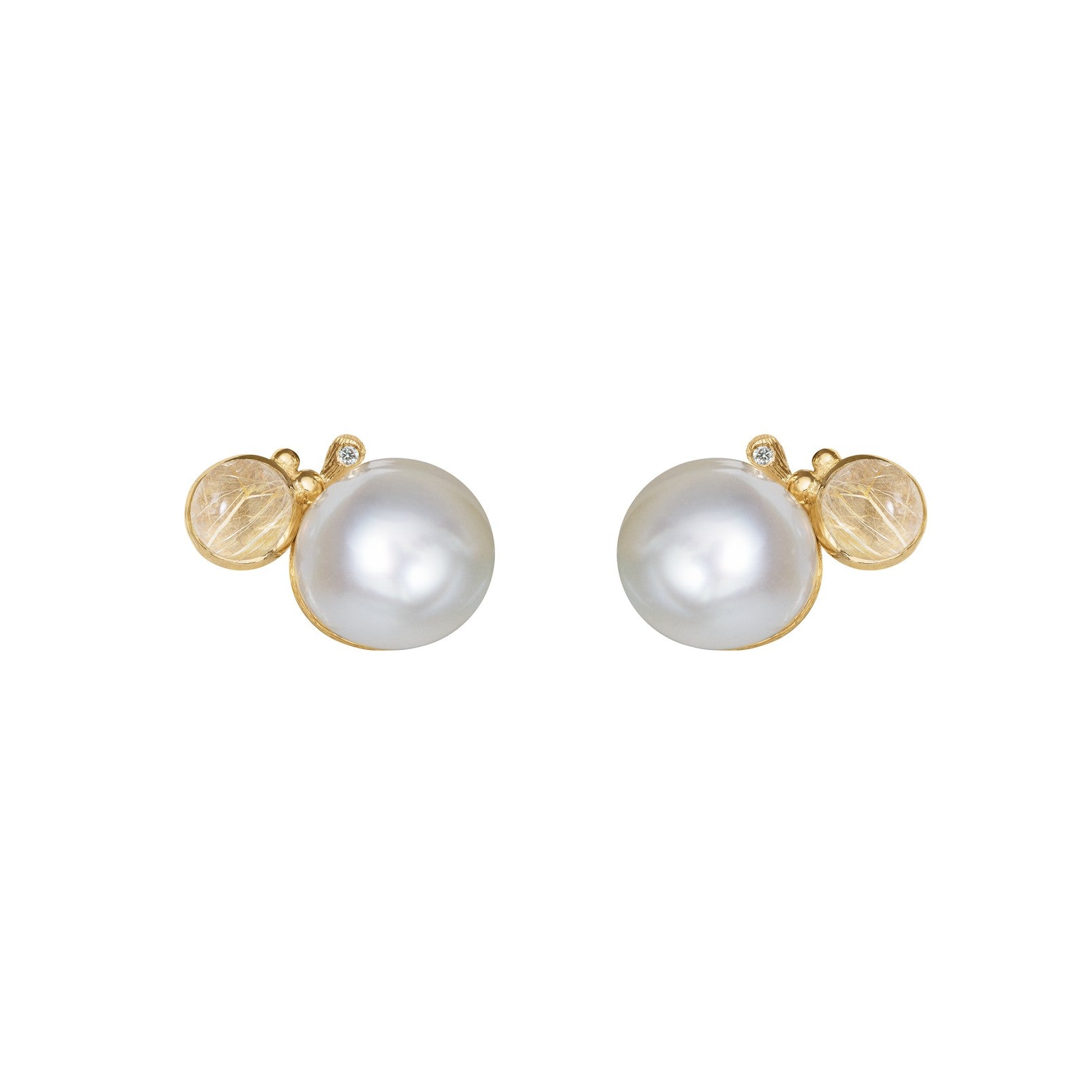 BoHo ørestikker 18 kt. m/rutil 6 mm