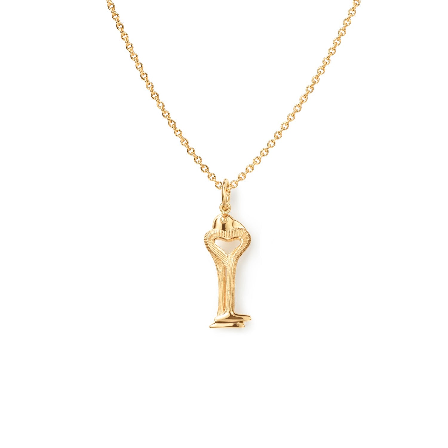 Bird Family Key charm 18 kt. guld m/opluk