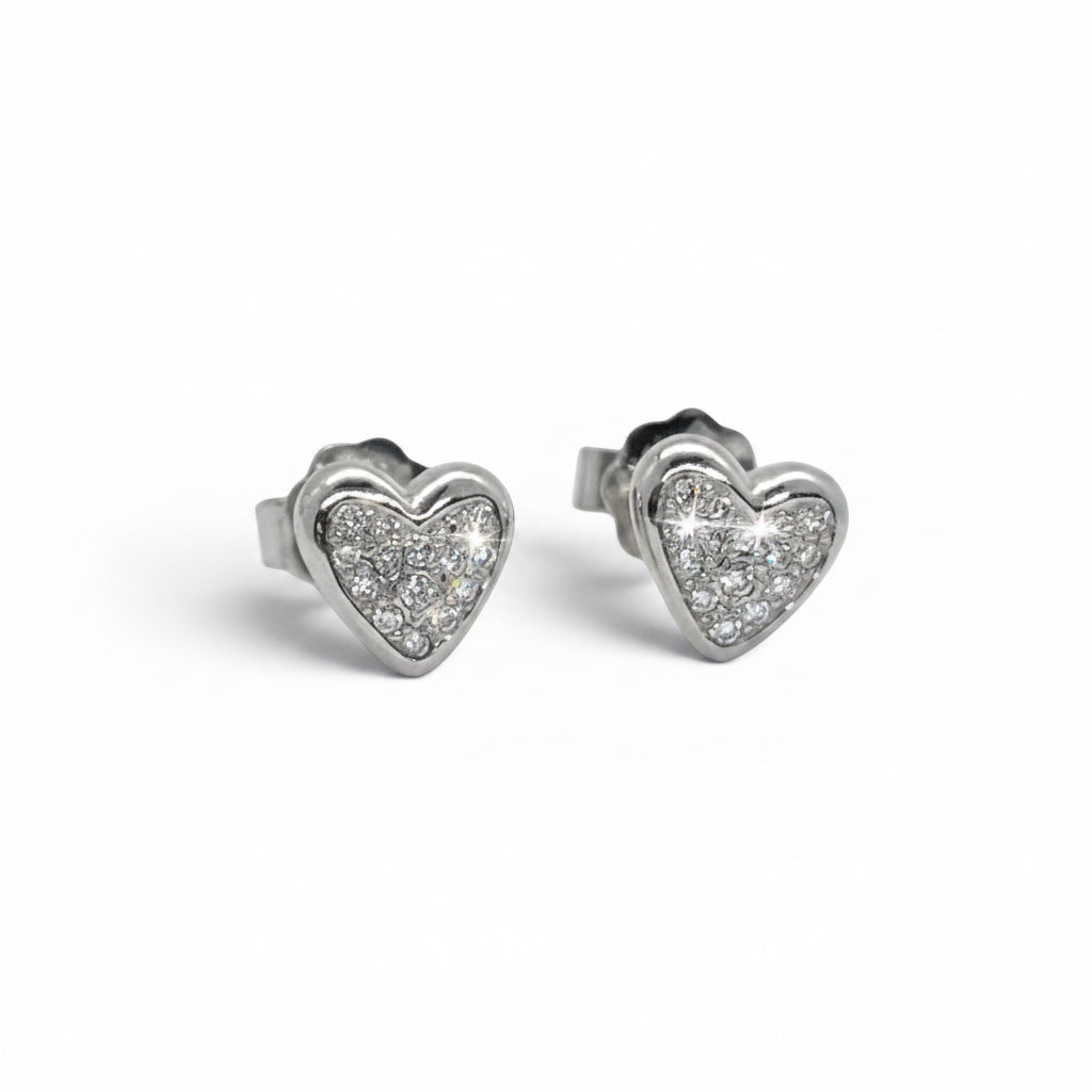 14kt. hvidg. hjerteørestikker m. i alt/0,30 ct W.VVS*