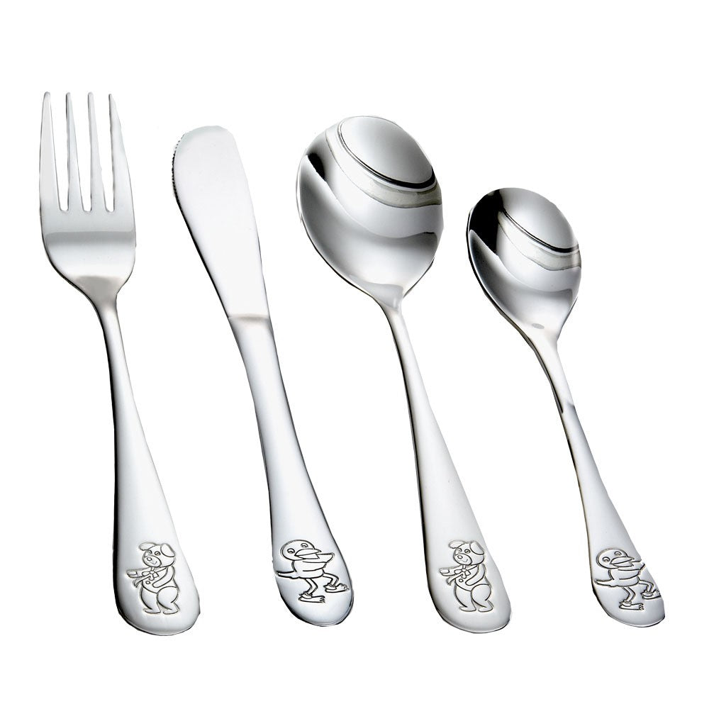 Barnebestik stål bamse