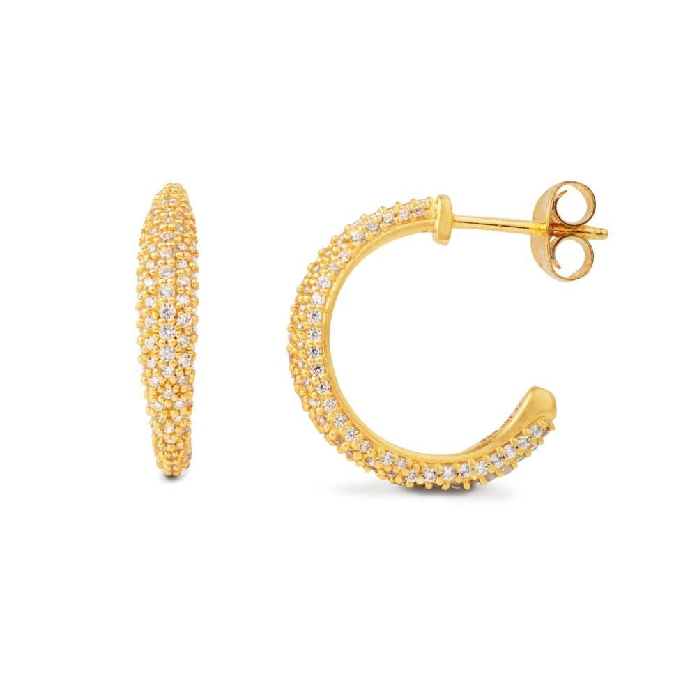 Ocean Flow Medium Sparkle Hoop sølv forg.