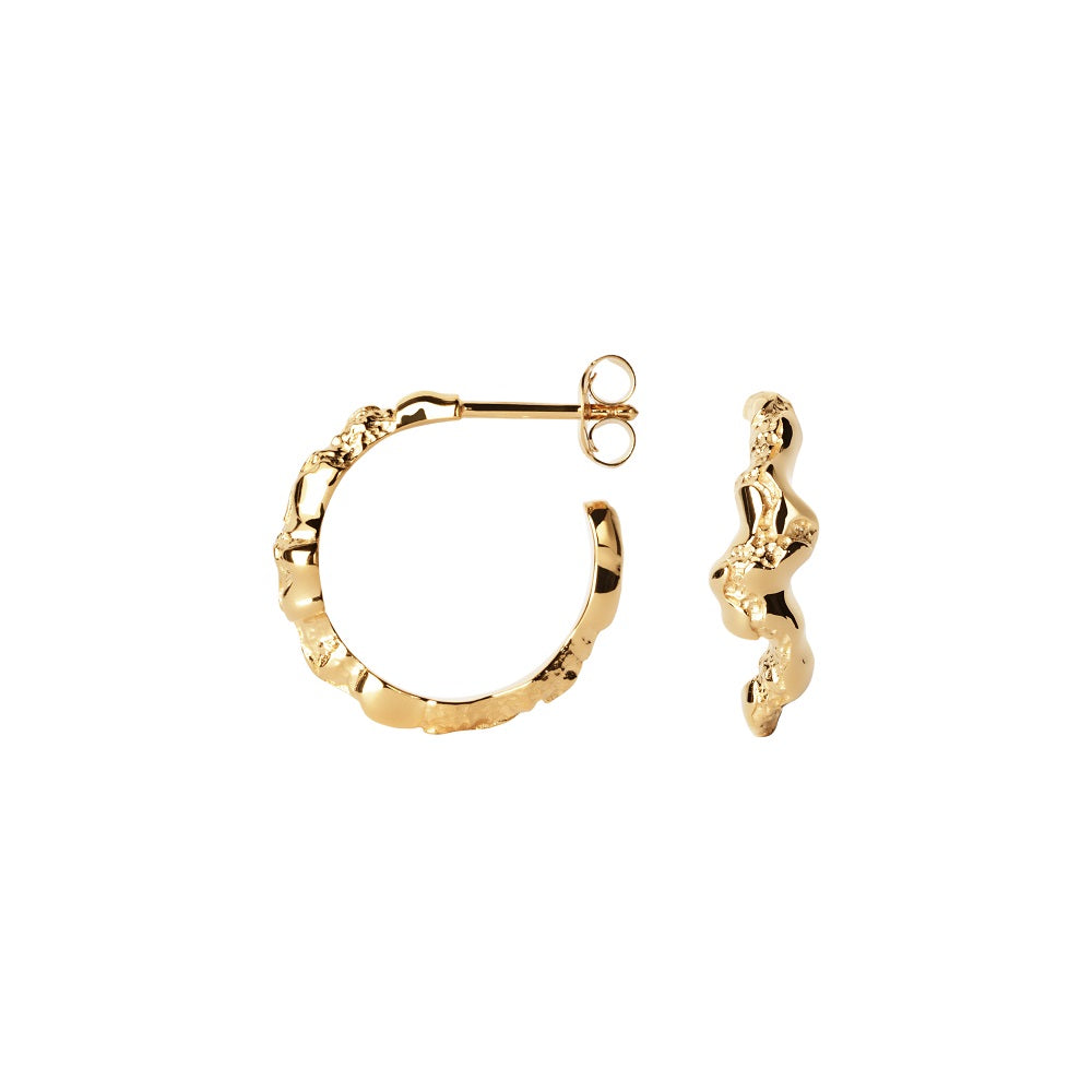 Contrast Fusion Hoops forgyldt sølv