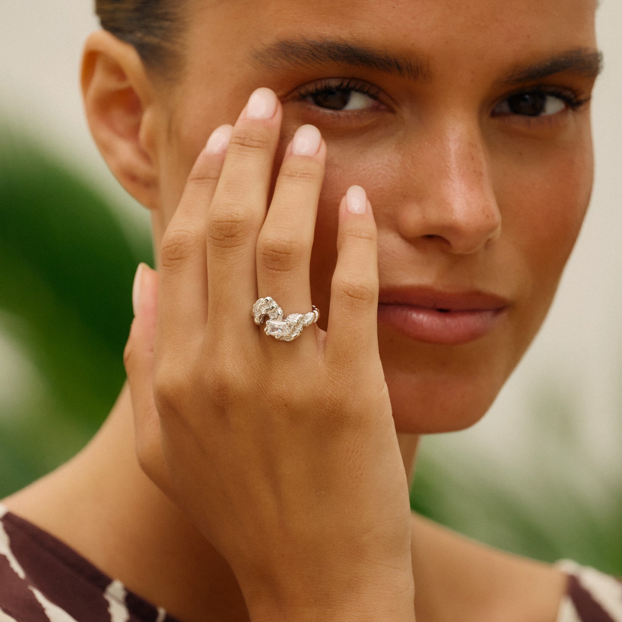 Flare Zebra ring sølv
