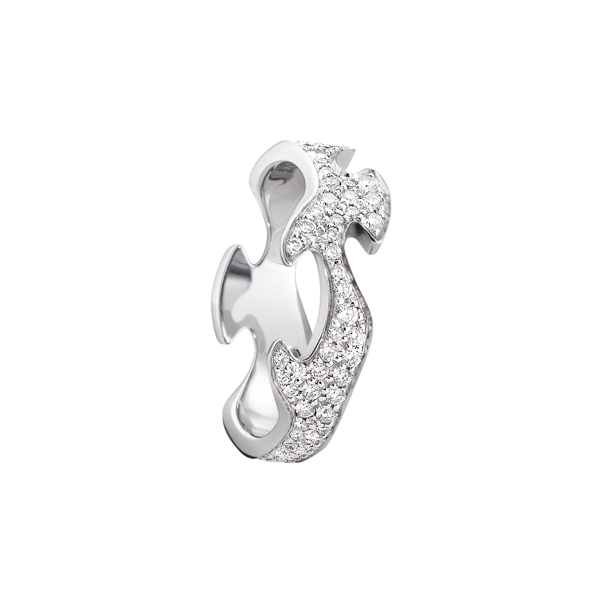 18 Kt. Fusion hvg. Pavéret midt 0,82