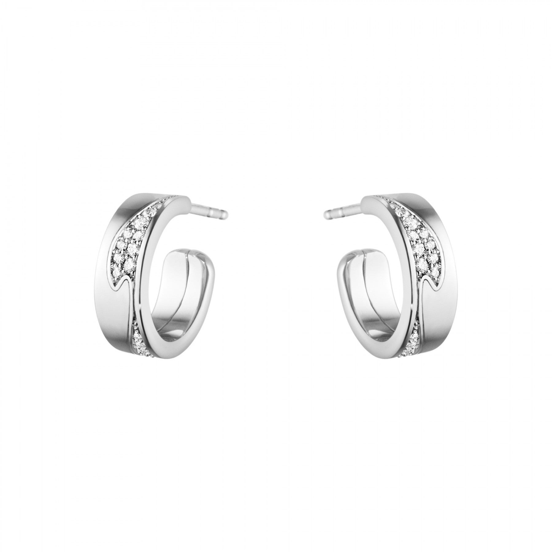 Fusion ørestikker 18kt 0,18ct pavé hvidguld