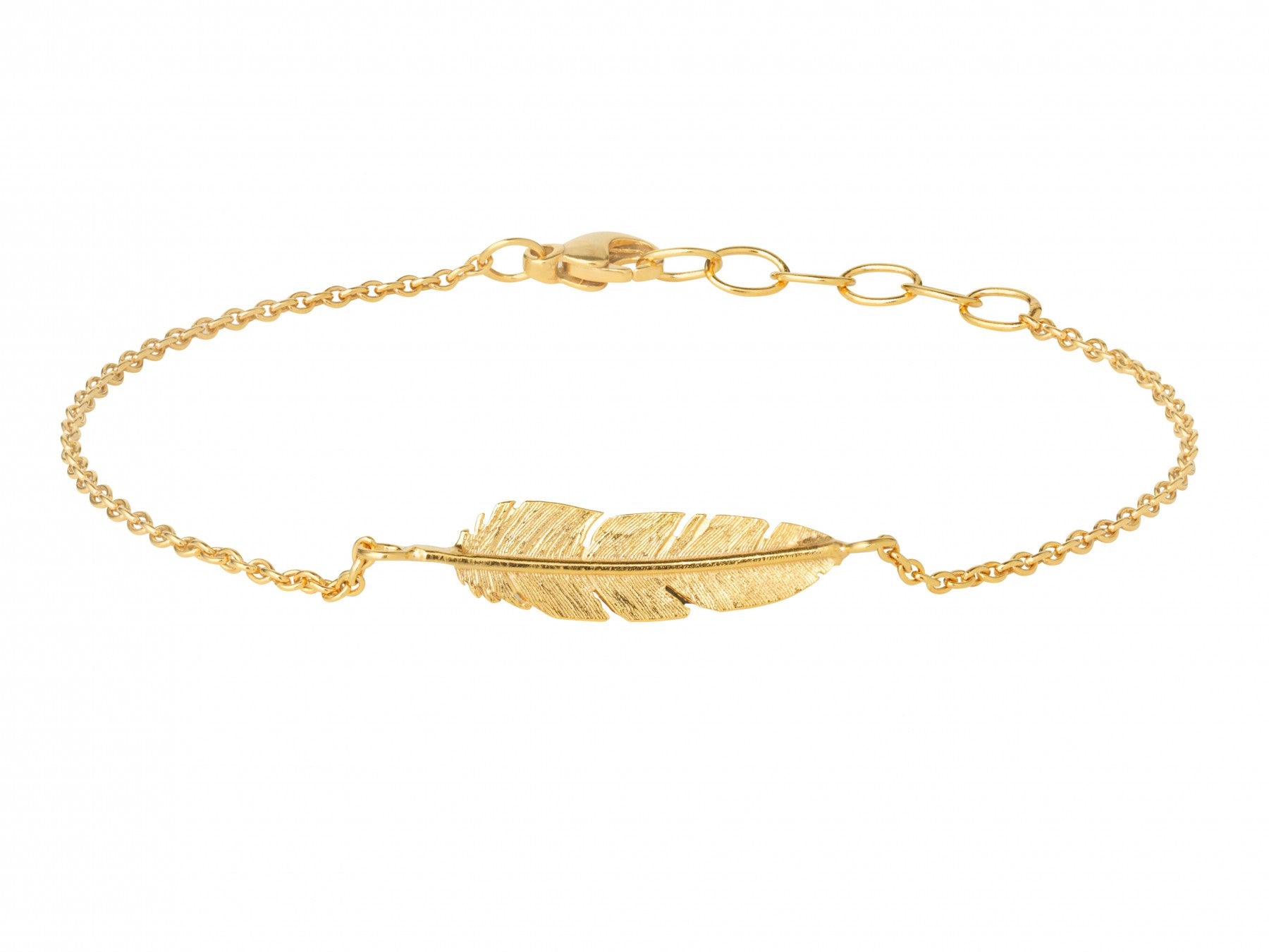 Armbånd sølvforgyldt Fjer