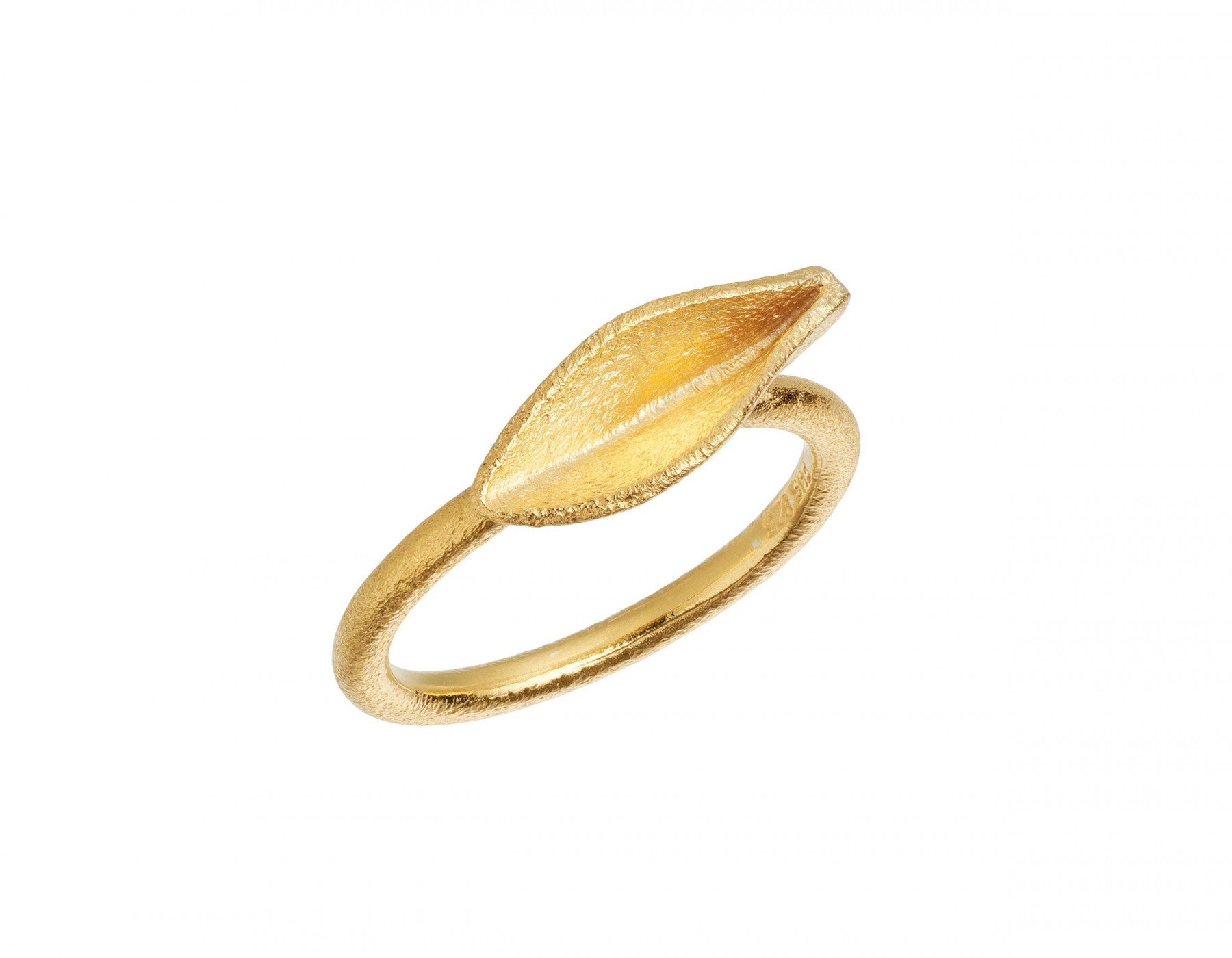 Ring sølvforgyldt Grass mini