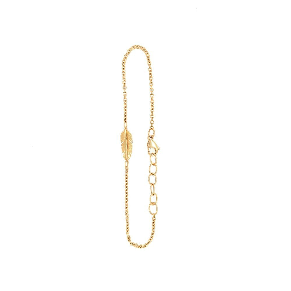 Armbånd sølvforgyldt Fjer mini