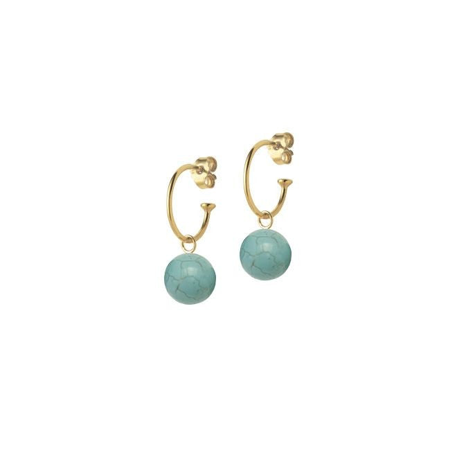 Sølv forgyldt creol m/Tyrkis