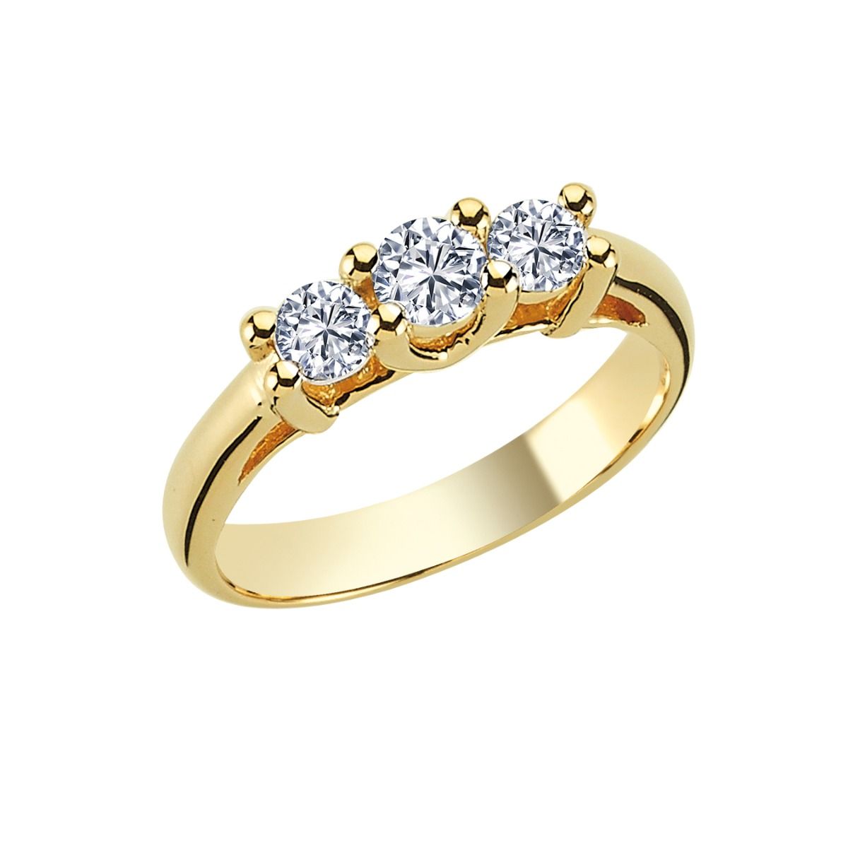 14 kt. TRIA ring 1x0,08ct+2x0,04 ct.