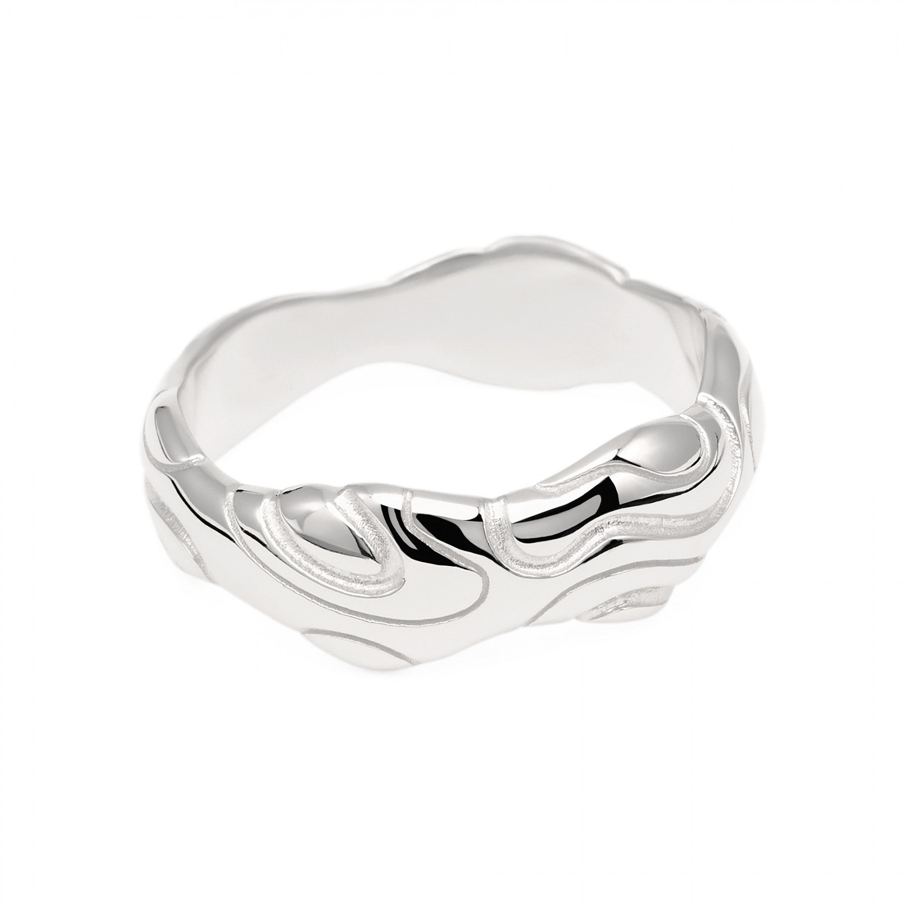 Stor Bubbly Flow sølvring, Camille Brinch**