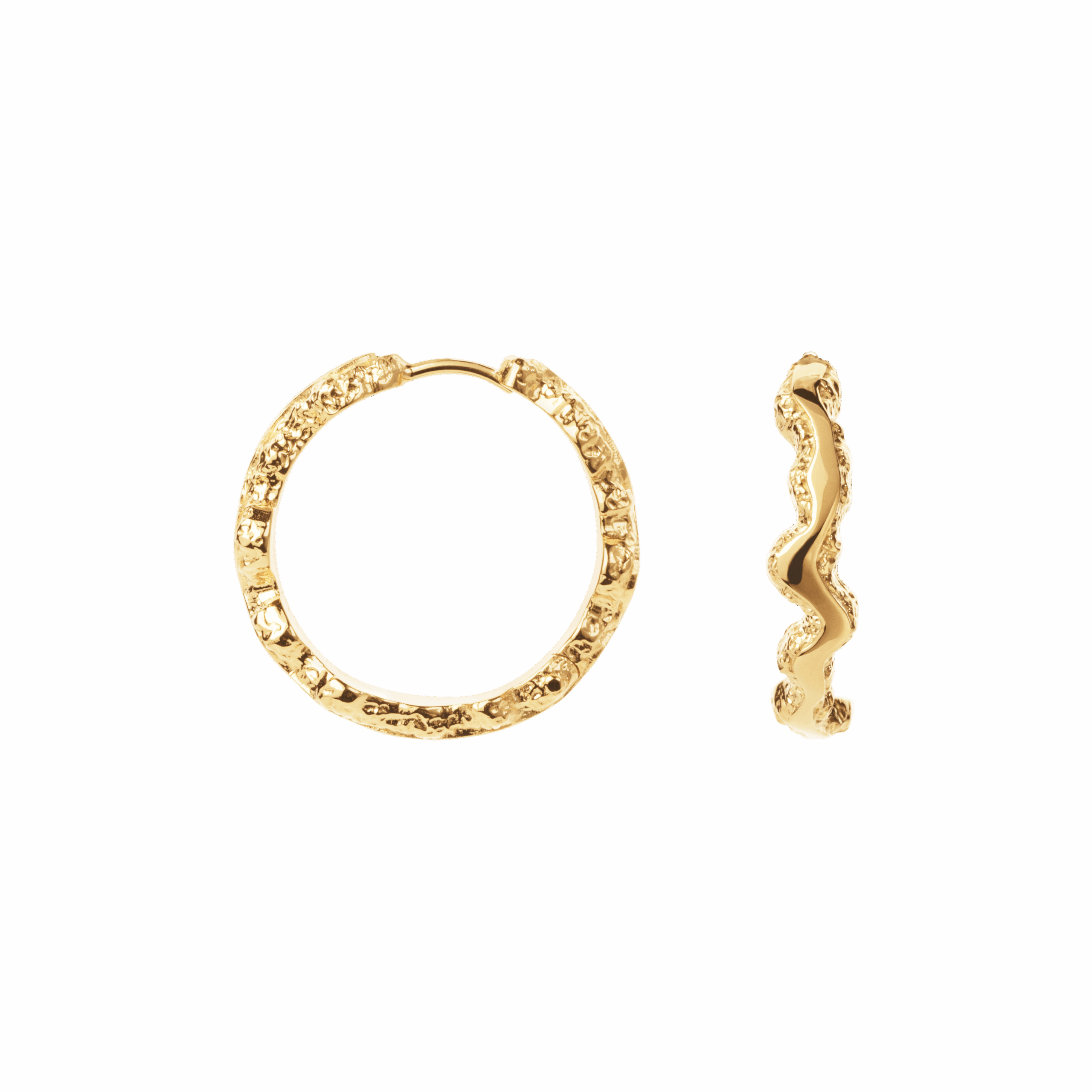Large Shiny Sparkly forgyldte hoops