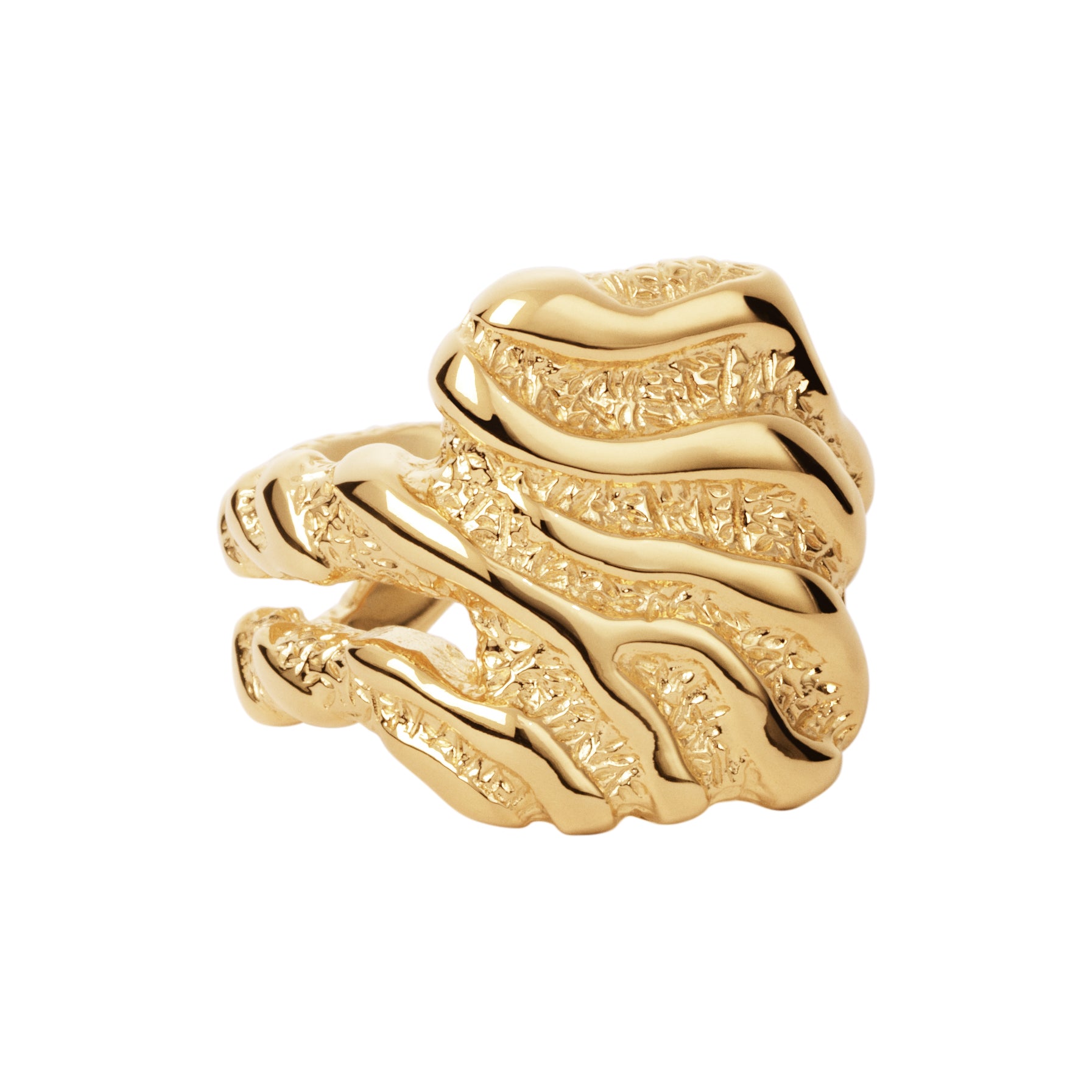 Stor Zebra forgyldt ring