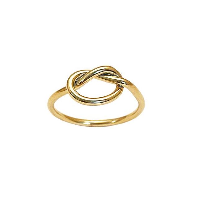 Forgyldt ring m/knot
