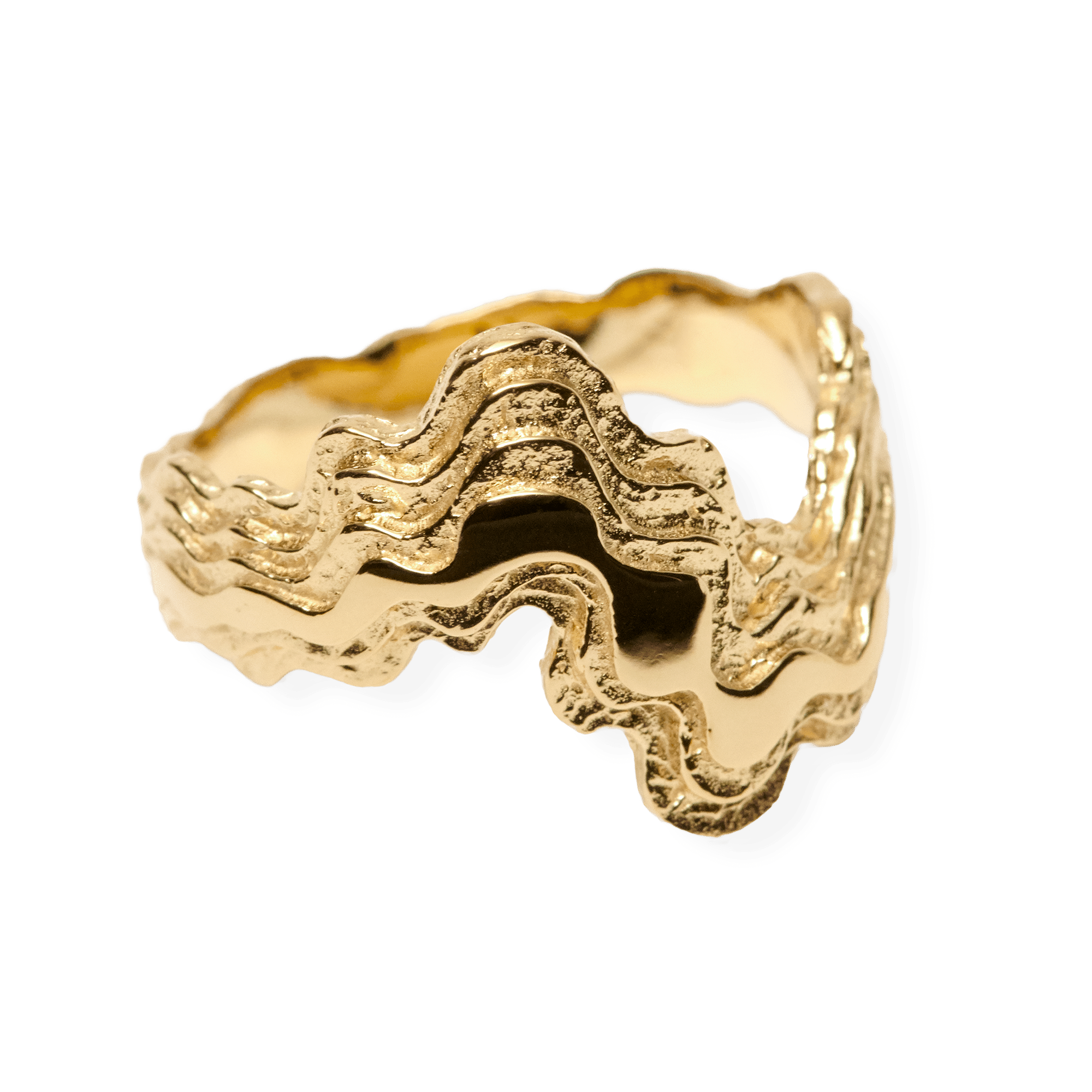 Medium Blurry Layers ring forgyldt sølv