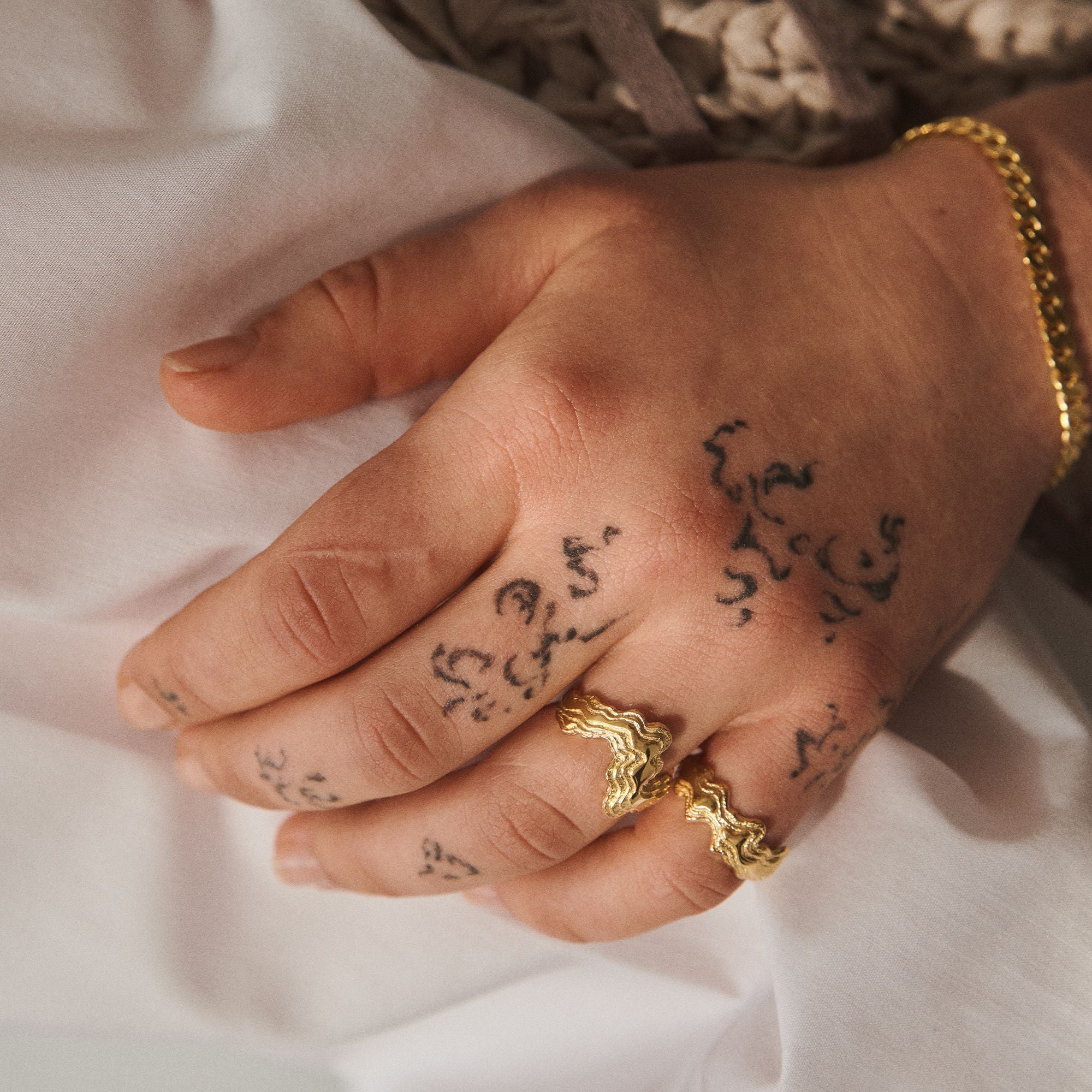 Medium Blurry Layers ring forgyldt sølv