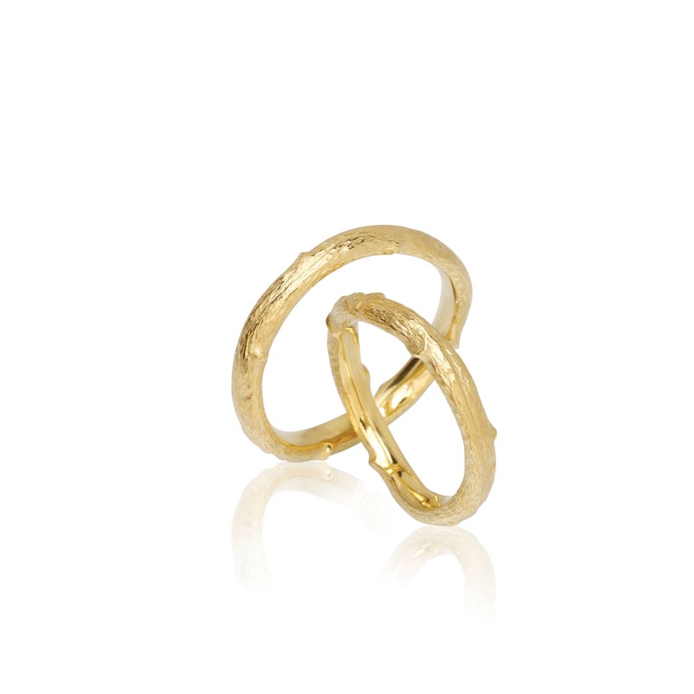 1 par New Nordic Bøg vielsesringe