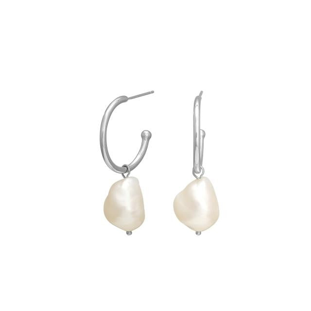 Rhd. sølv creol BAROQUE ferskvandsperler 35mm