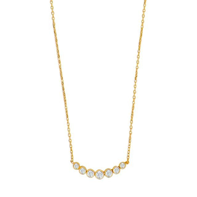 8 kt. halskæde m/cz i rørfatninger