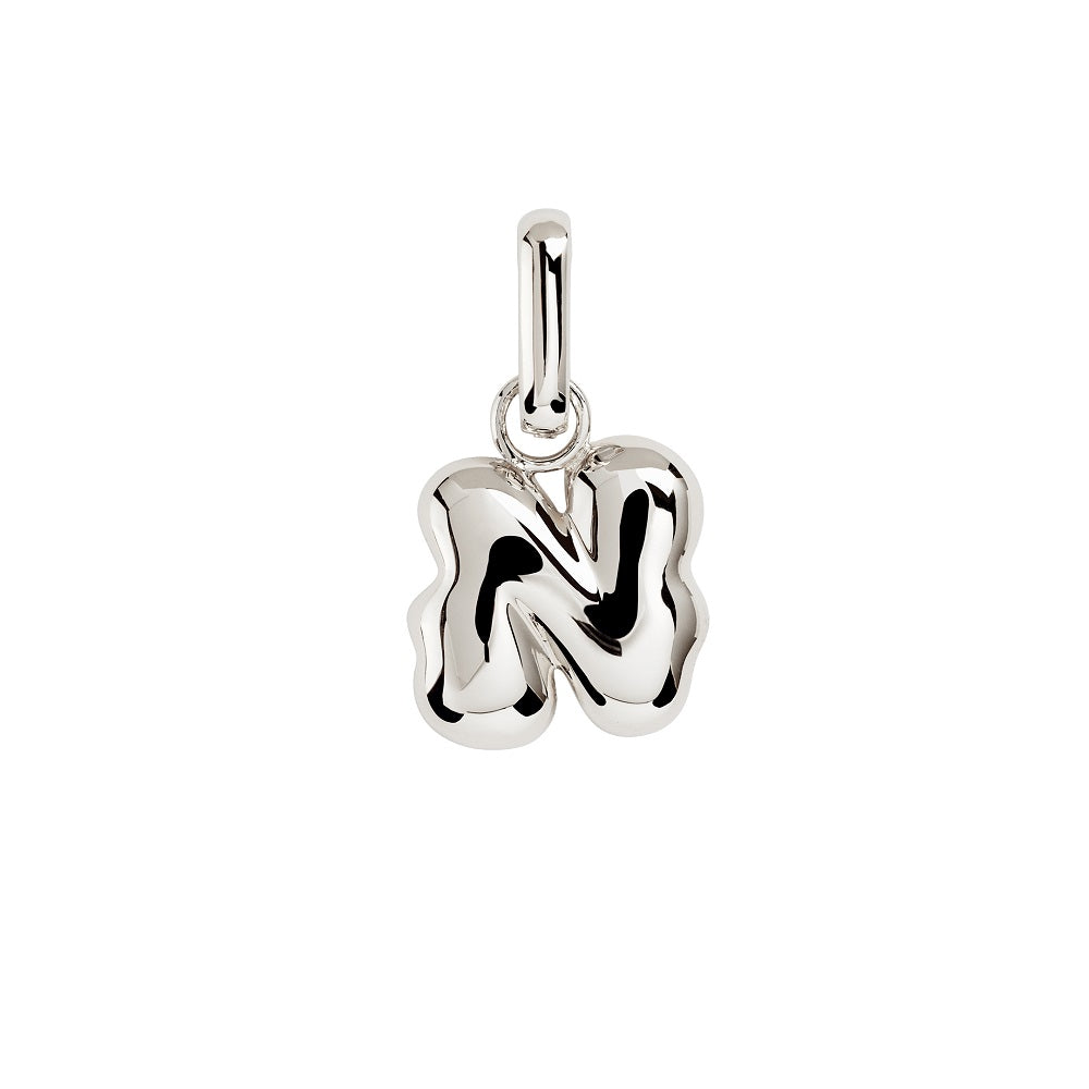 Letter Puffer charm "N" Sølv