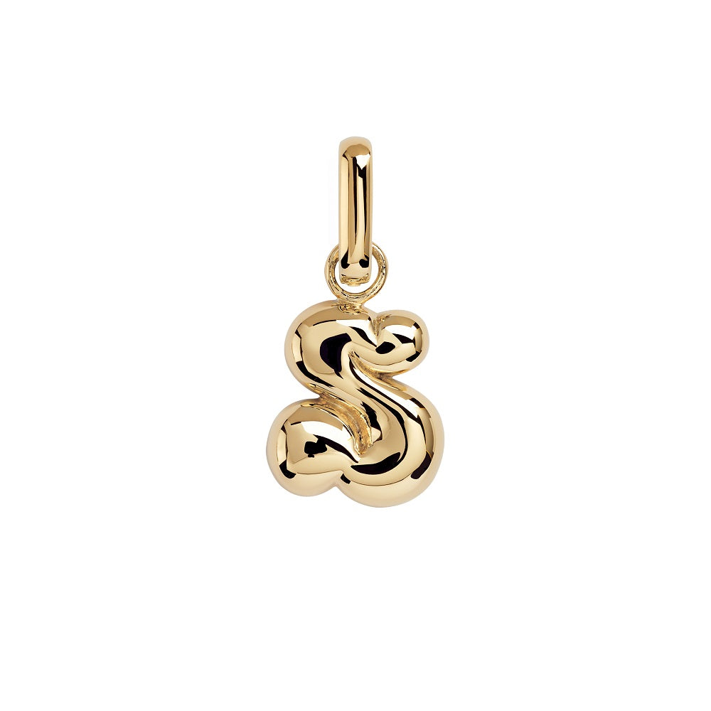 Letter Puffer charm S forgyldt