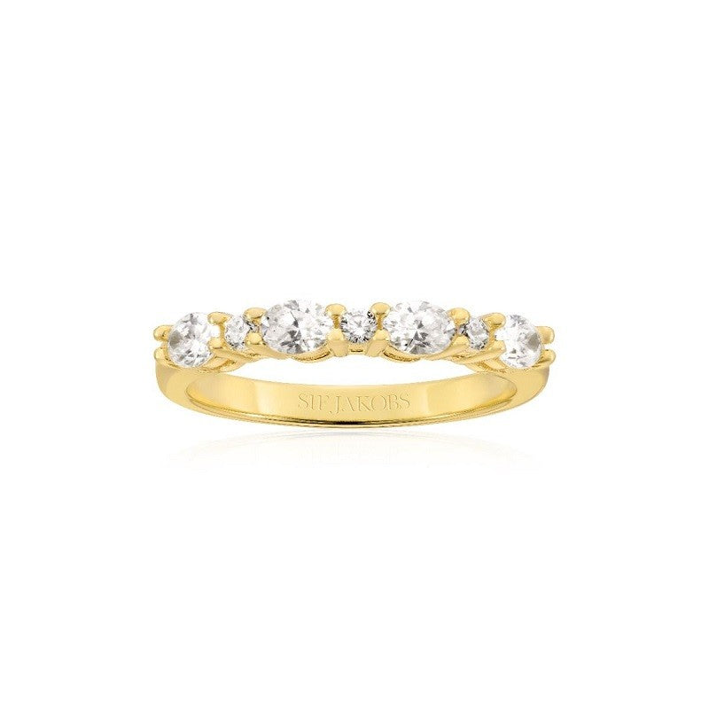 Ellera Ovale Sølvring forgyldt