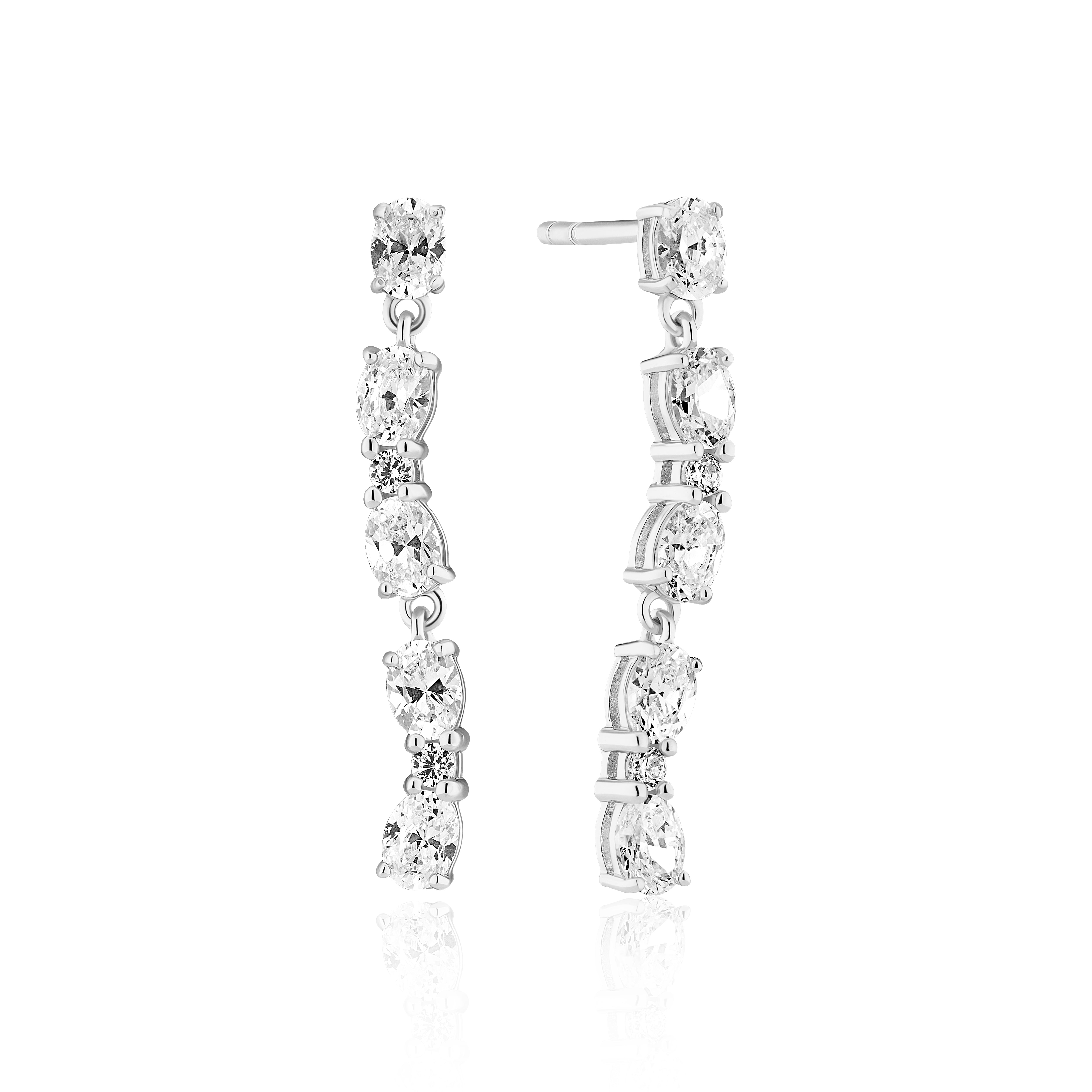 Ellera sølv Ovale Sette øreringe