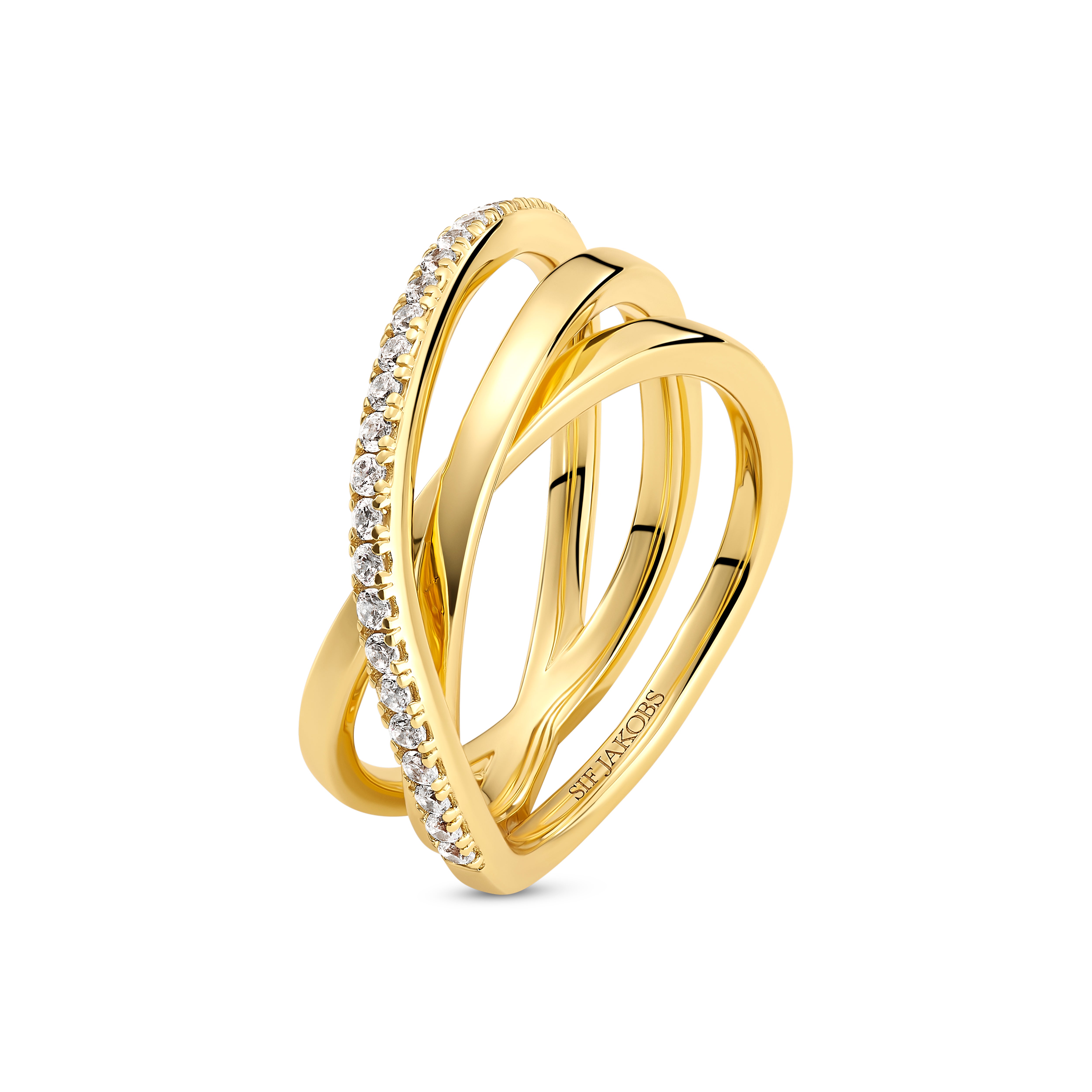 Spirale ring forgyldt sølv