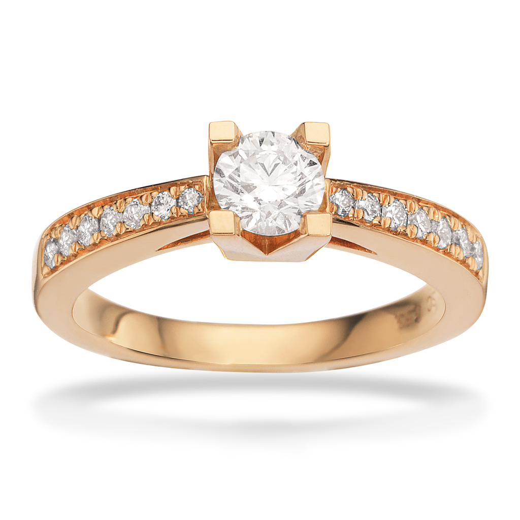 Kleopatra Queen ring 0,53 H-W/SI 14 kt rødg.