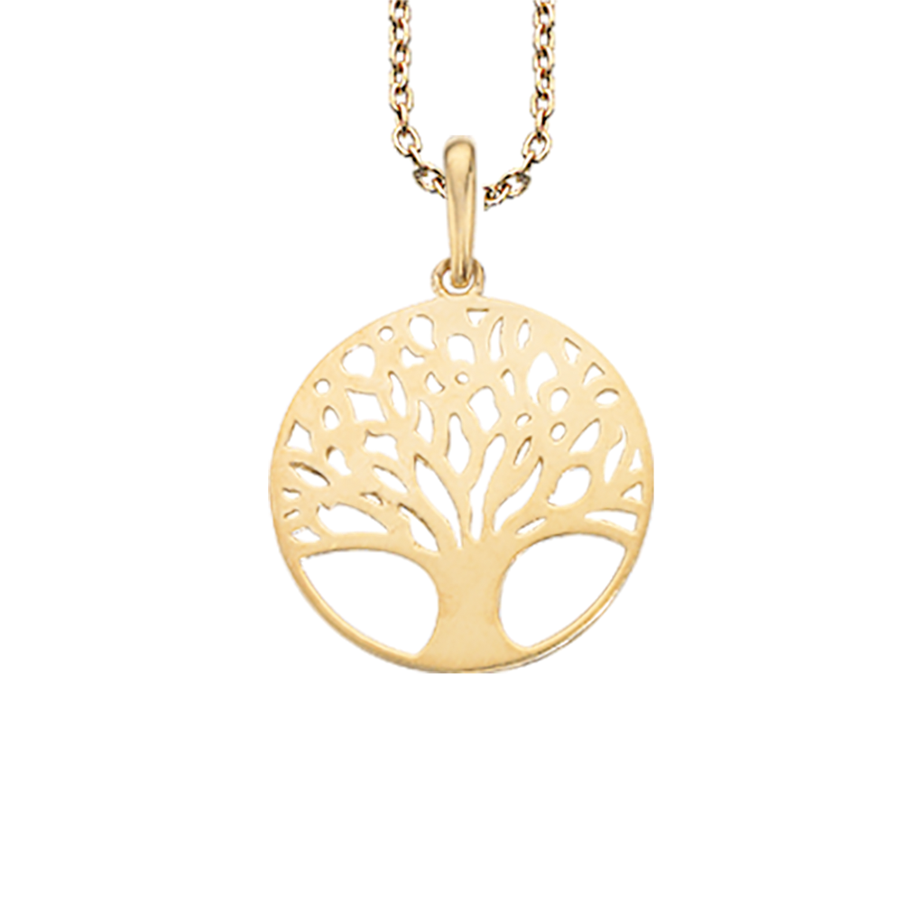 Vedhæng Livets Træ 8 kt. m/ sølvkæde