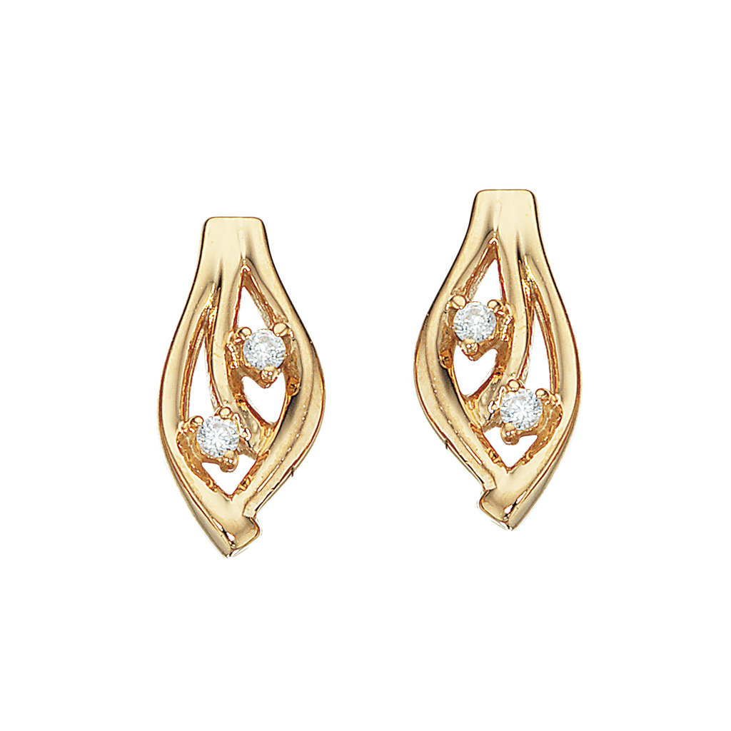 Sølvforgyldt ørepynt synt. zirk.**