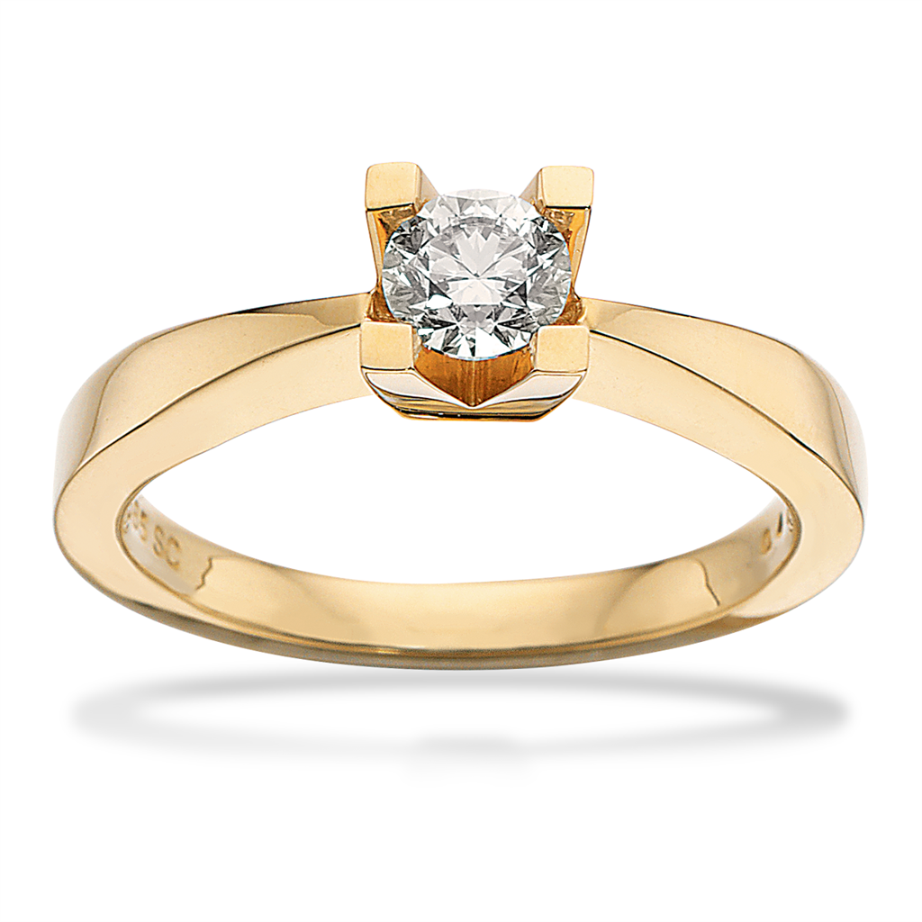 Kleopatra ring 0,40 H-W/SI 14 kt