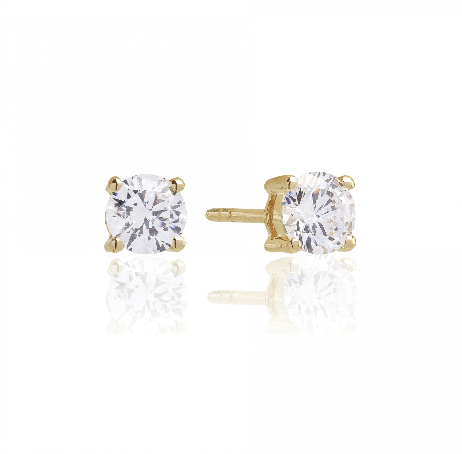 Princess Round sølvøreringe forgyldt Sif J