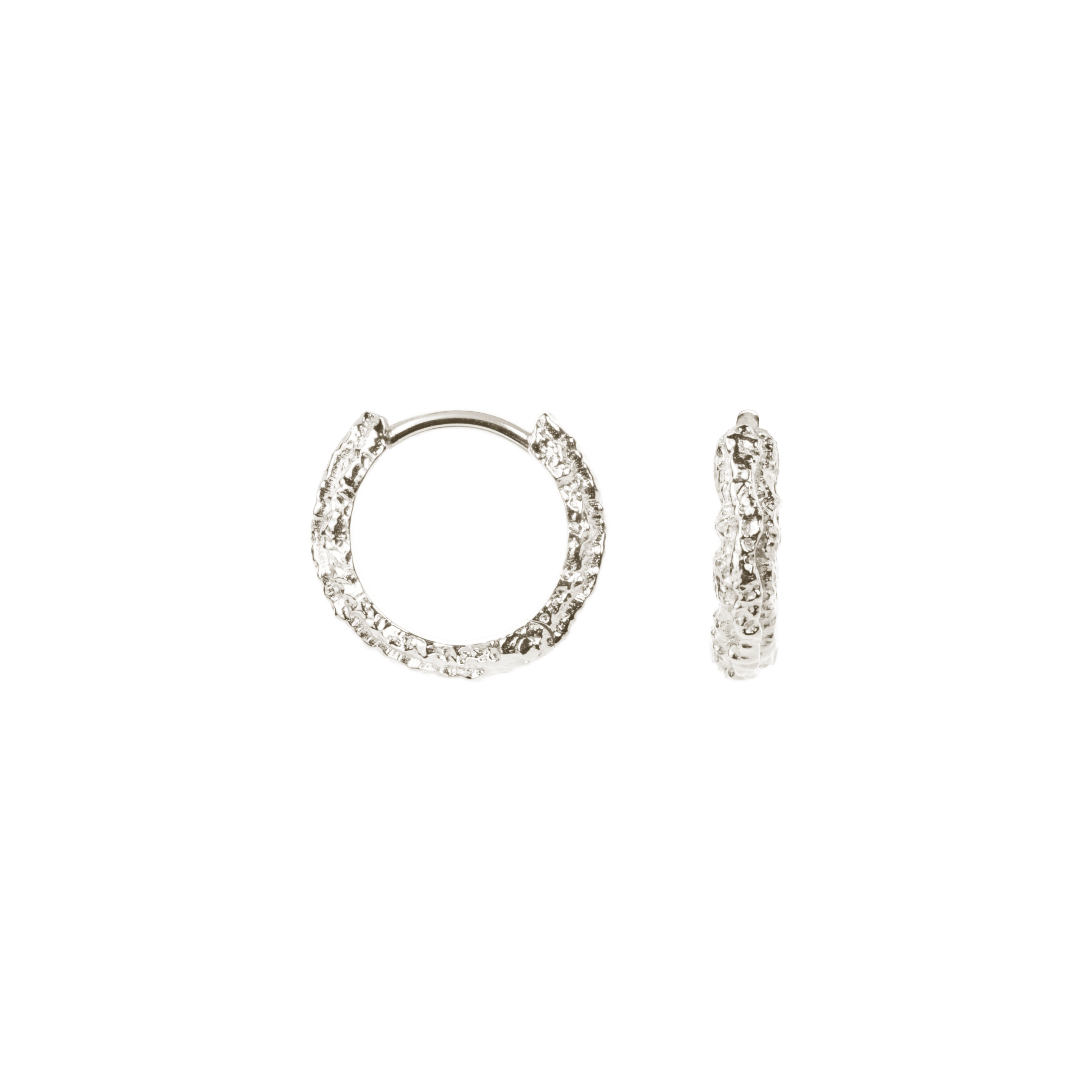 Små Sparkly sølv creoler