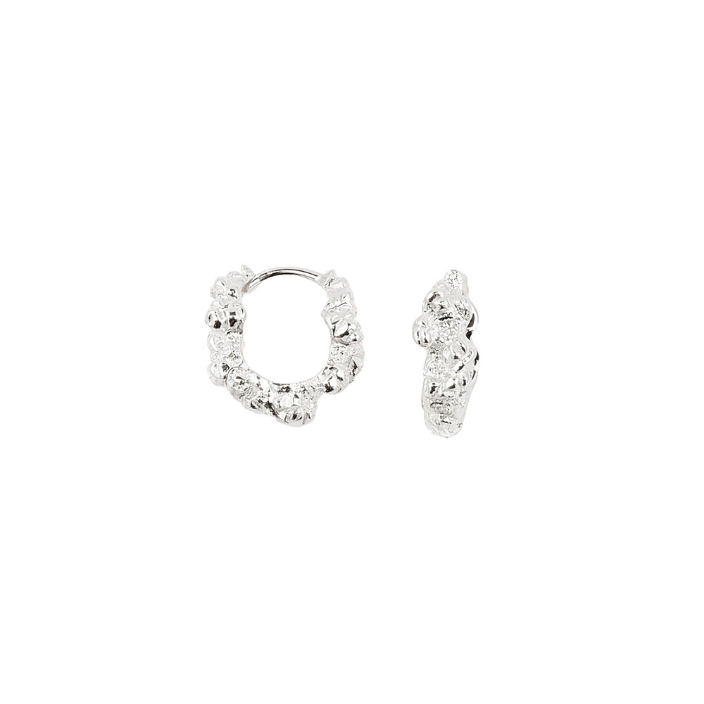 Small Levitate Crush Hoops sølv