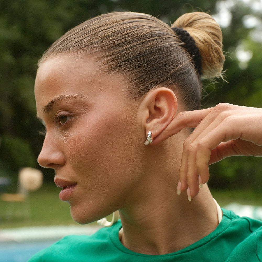 Lille Contrast Fusion Hoops sølv