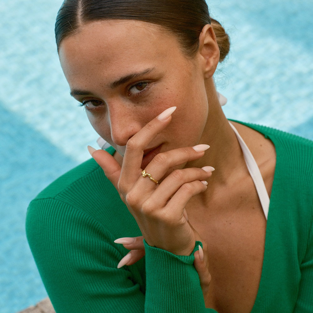 Lille Fusion Contrast forgyldt ring