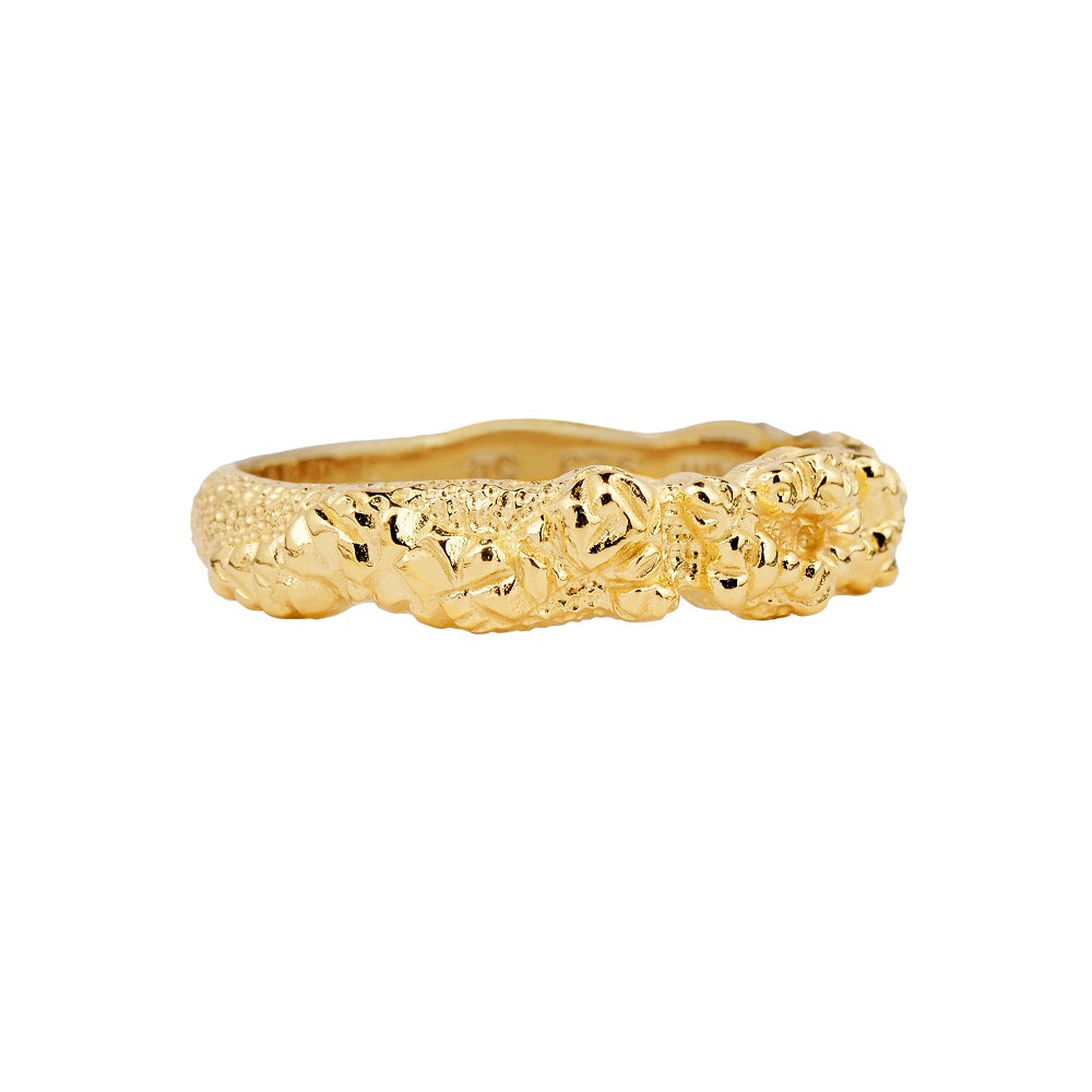 Stacking Crush ring forgyldt sølv