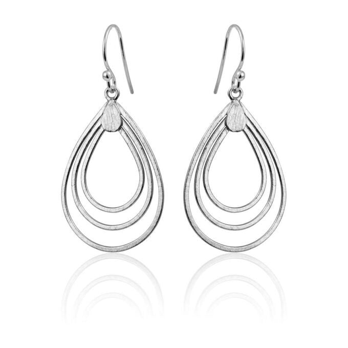 Sølv ørehængere m. dråber