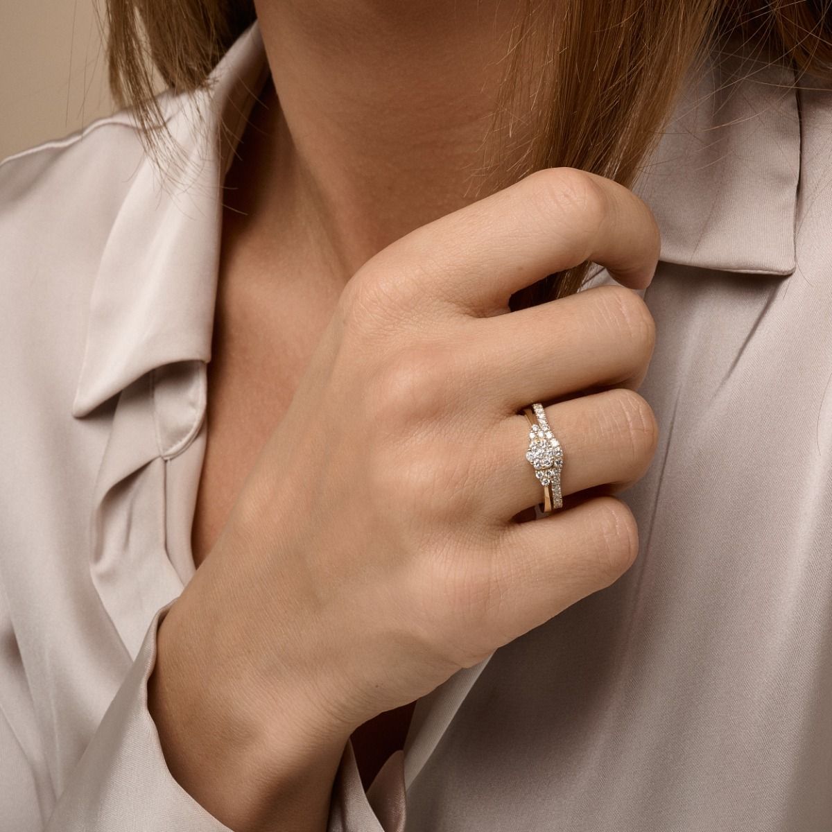 14 kt. ring m/0,19 ct. W-vs