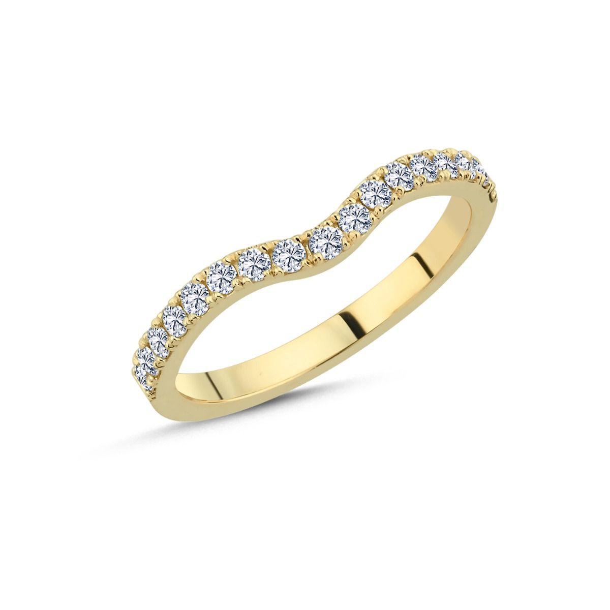14 kt. combine ring m/17x0,02 ct. W-vs