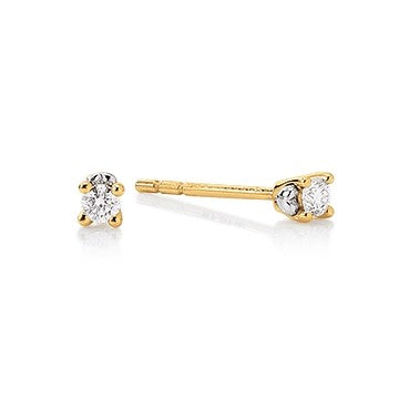14KT ØRESTIK DIAM.2X0,05CTWSI ***