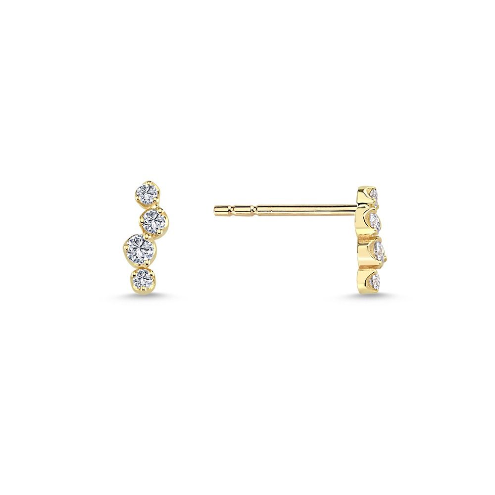 14 kt. Aura ørestikker med ialt 0.16ct. W-si