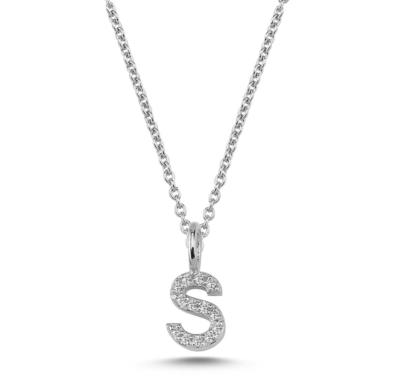 14 kt. Vedhæng bogstav S m/ 13x0,005ct. W/SI