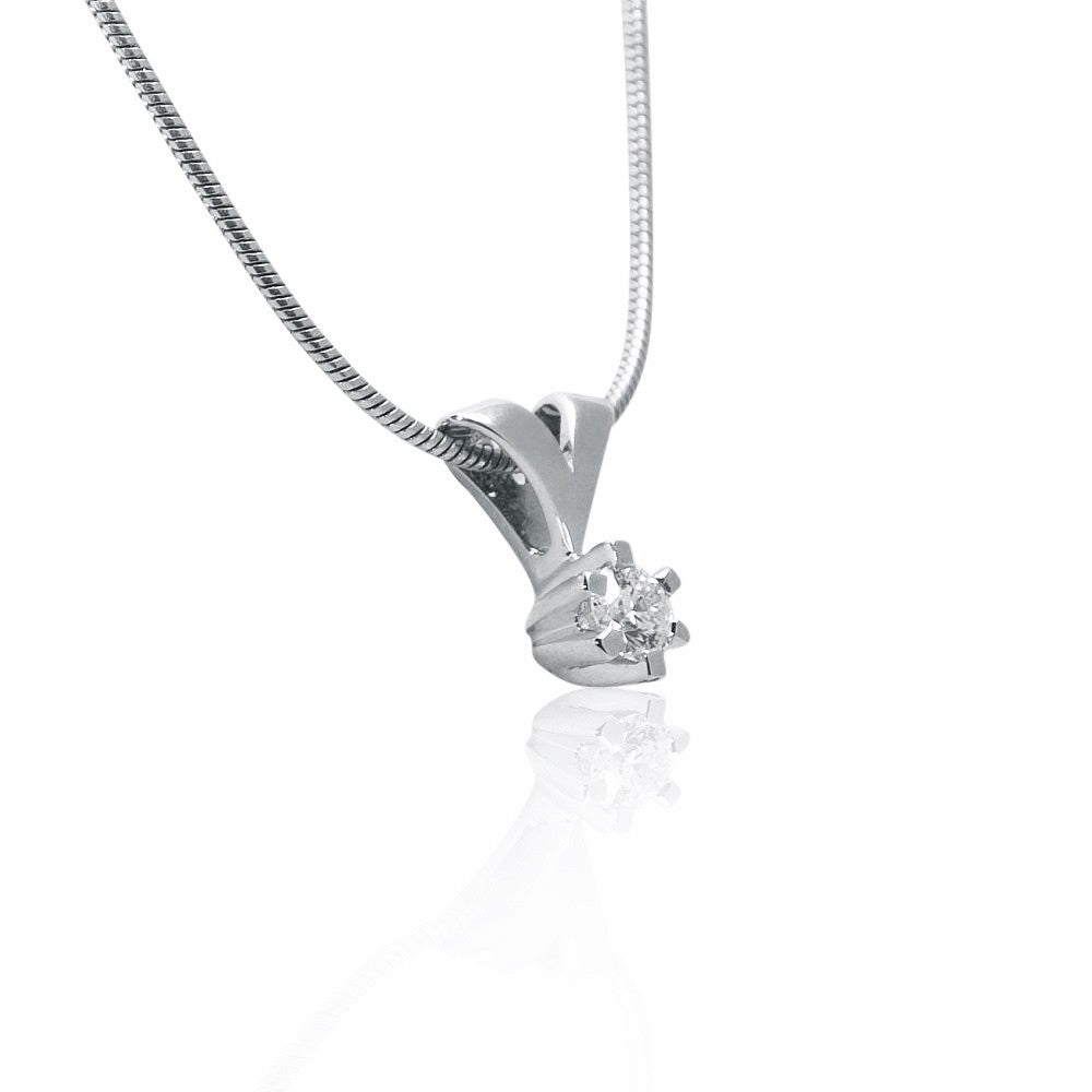 14 kt. Brillanz vedh. hvg.0,15ct W-TCa/Si