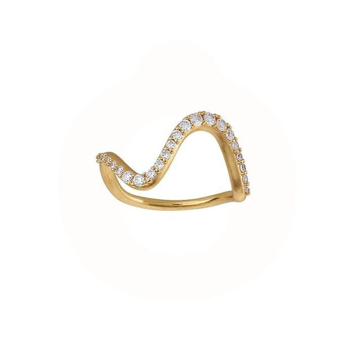 Wave Sparkle ring, forgyldt 5-3702A-GP byBiehl