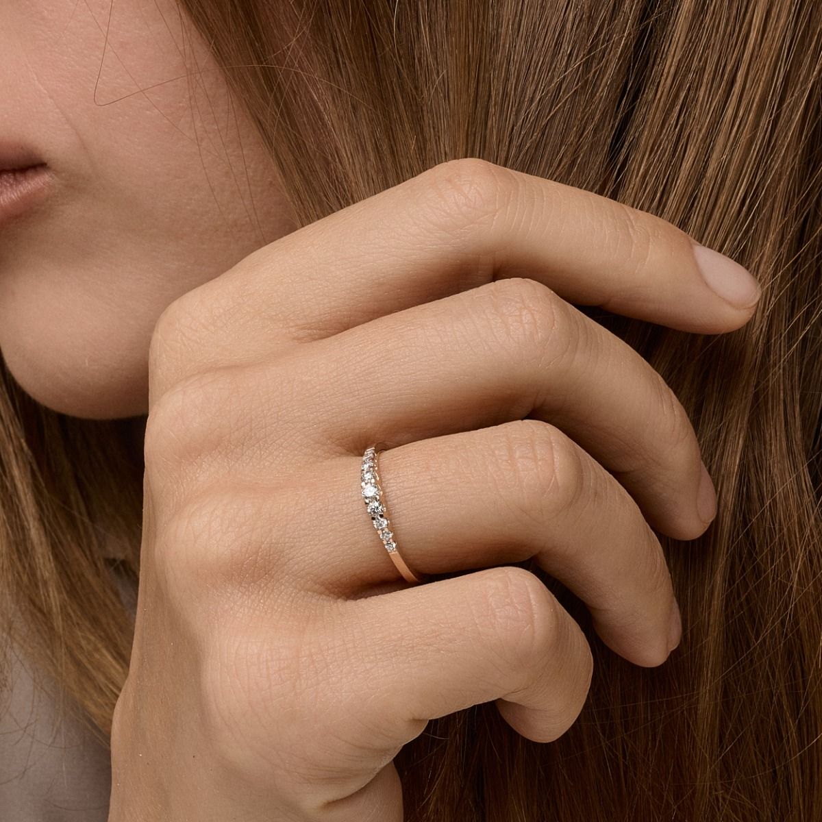 14 kt. Empire ring m/0,24 ct. W-si