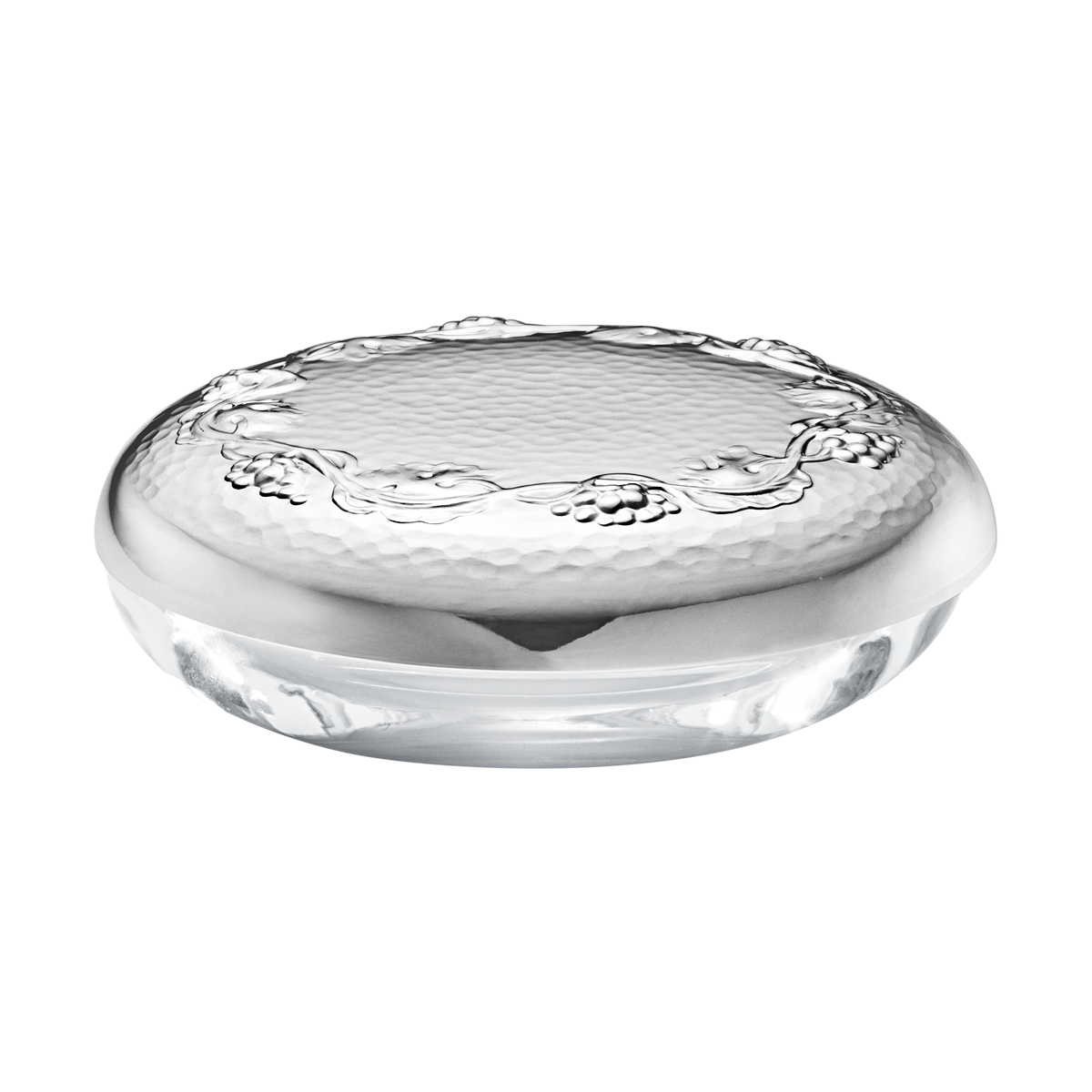 Sølv boks 394, drue, m/krystalglas