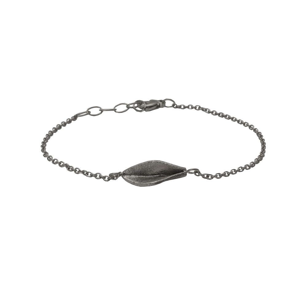 Armbånd sølv oxideret Grass mini